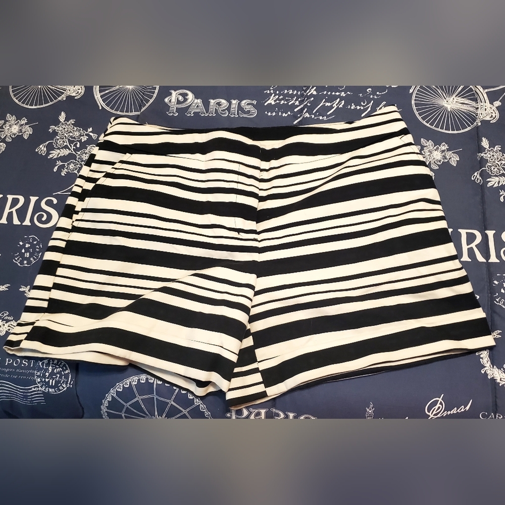 Apt. 9 Women's High Waist Black and White Striped Shorts